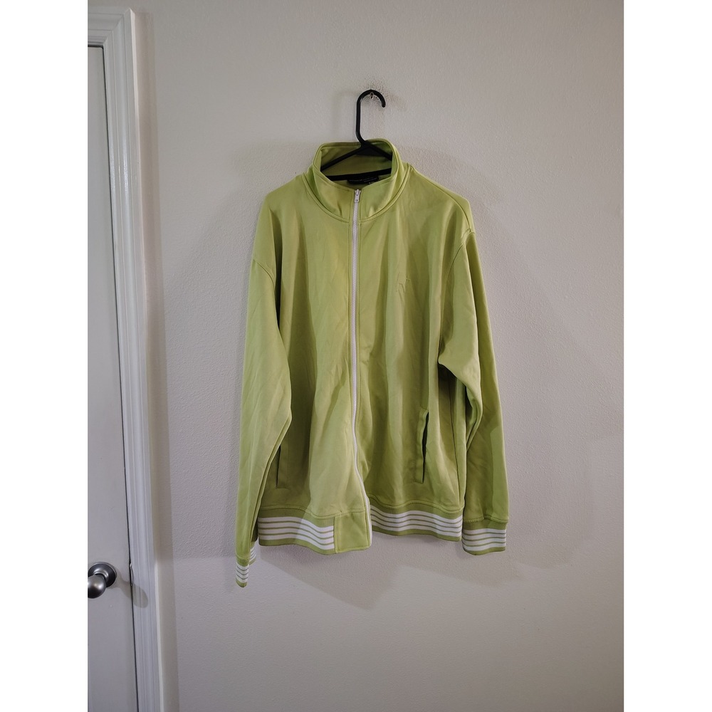 Rocawear Mens Track Jacket 2XL Lime Green Full Zip Streetwear Logo RN106830